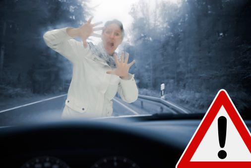 person about to be hit by car