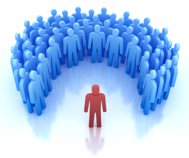 standing in front of group