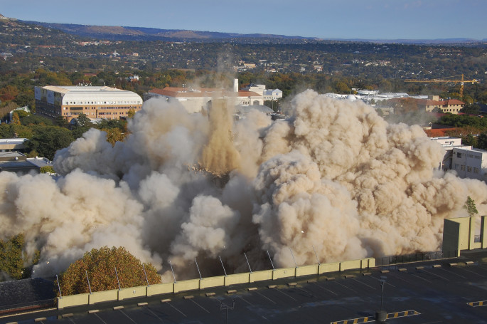 Building demolition by implosion - image 10 of a 10 shot sequence